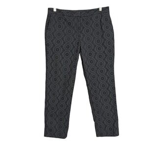 Ann Taylor Pants 8 Light Black Devin Slim Ankle Eyelet Resort Coastal 32x26‎